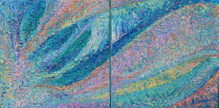 Bloom, Original, abstract acrylic painting on canvas by Adriana Dziuba,