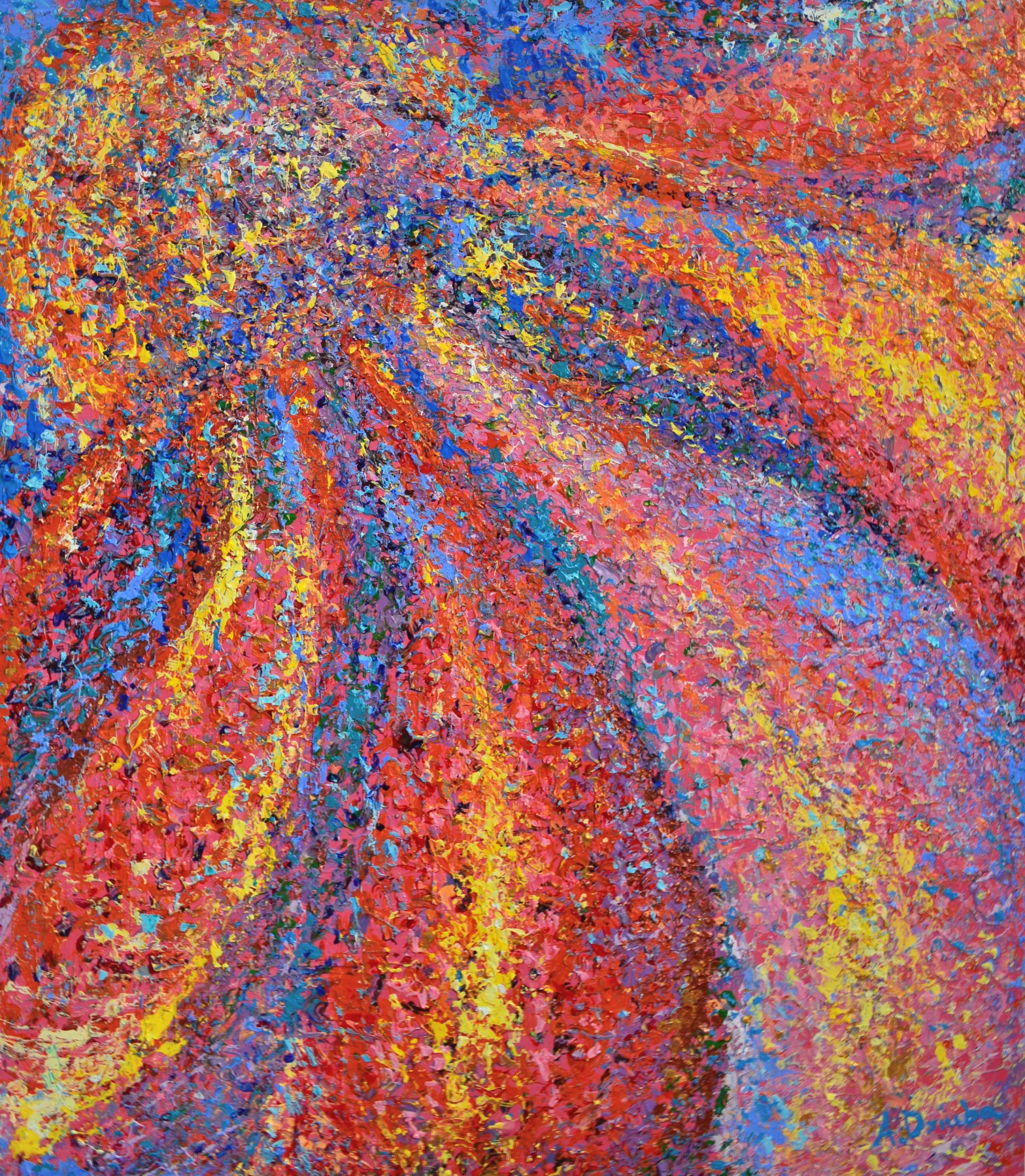 Full Bloom, original, landscape, abstract, acrylic, full bloom, flower painting by Adriana Dziuba