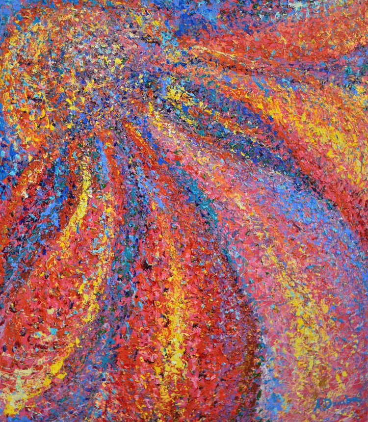 Full Bloom, original, landscape, abstract, acrylic, full bloom, flower painting by Adriana Dziuba